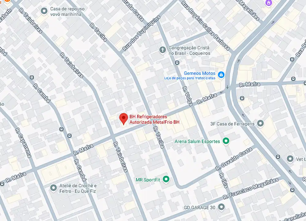 Mapa de atendimento BH